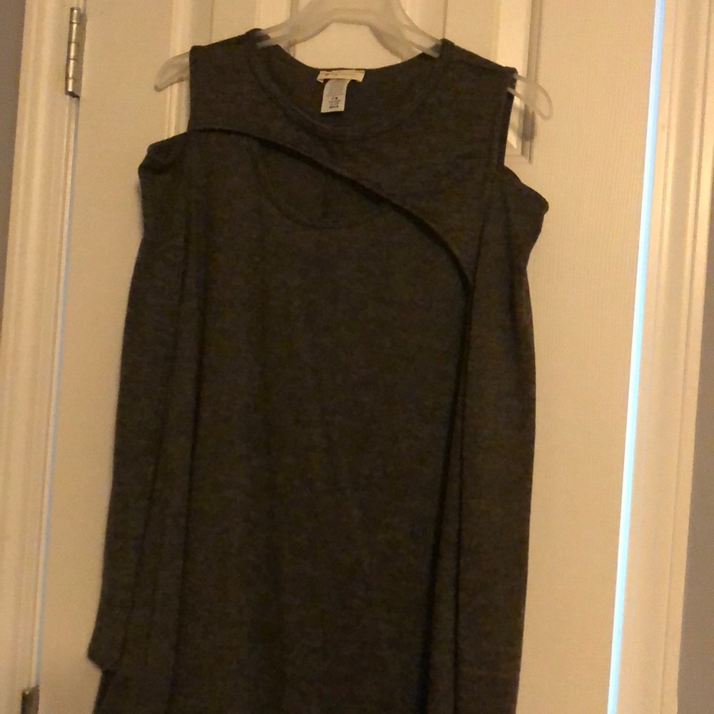 Olive green cold shoulder top